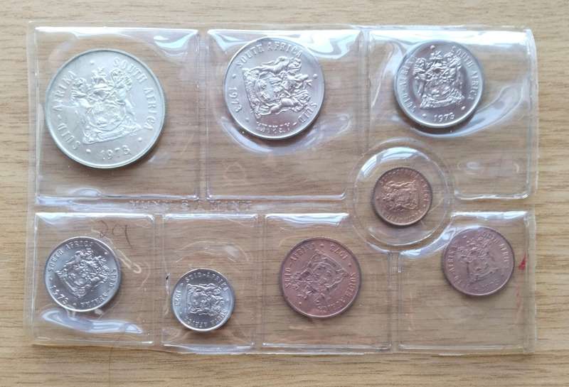 South Africa 1973 Silver One Rand UNC Coin Set.