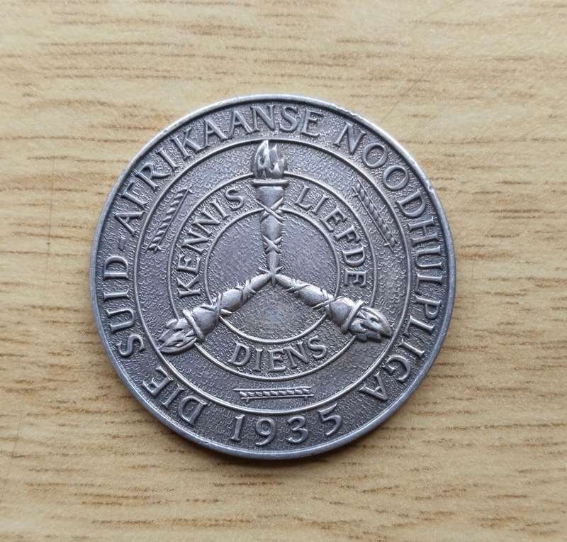 South Africa 1935 Silver Emergency Service Medal. 10.95 Grams