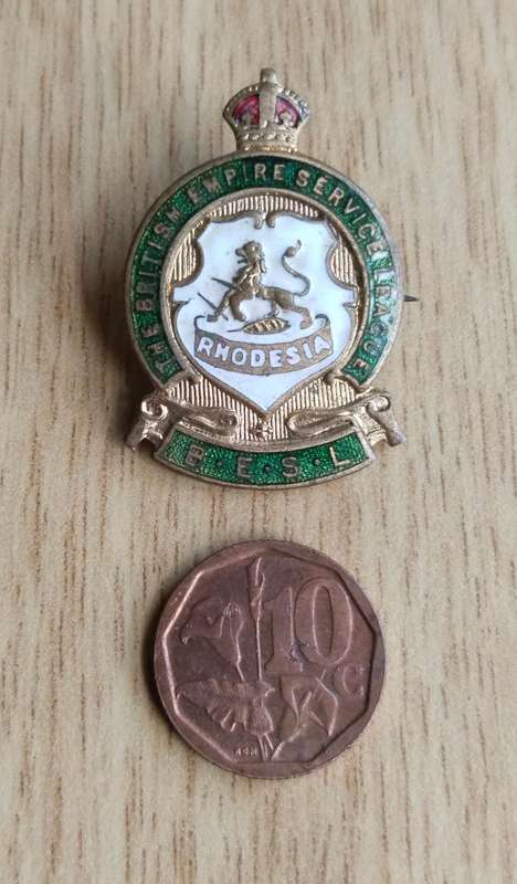 Rhodesia British Empire Service League Brooch. Kings Crown.