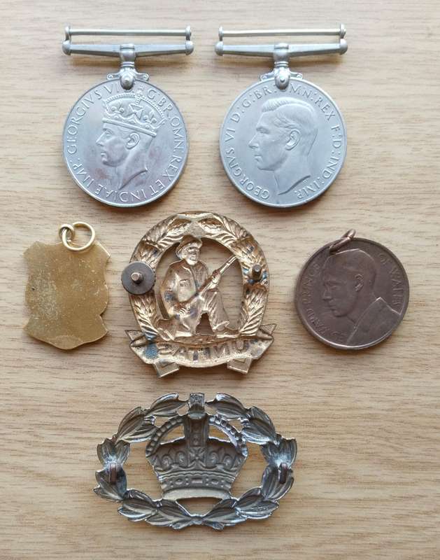 Collection of 6 Old military badges and Medals.
