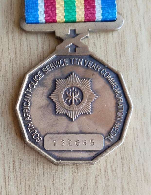 South Africa Full Size Police Group Medals. One Silver.