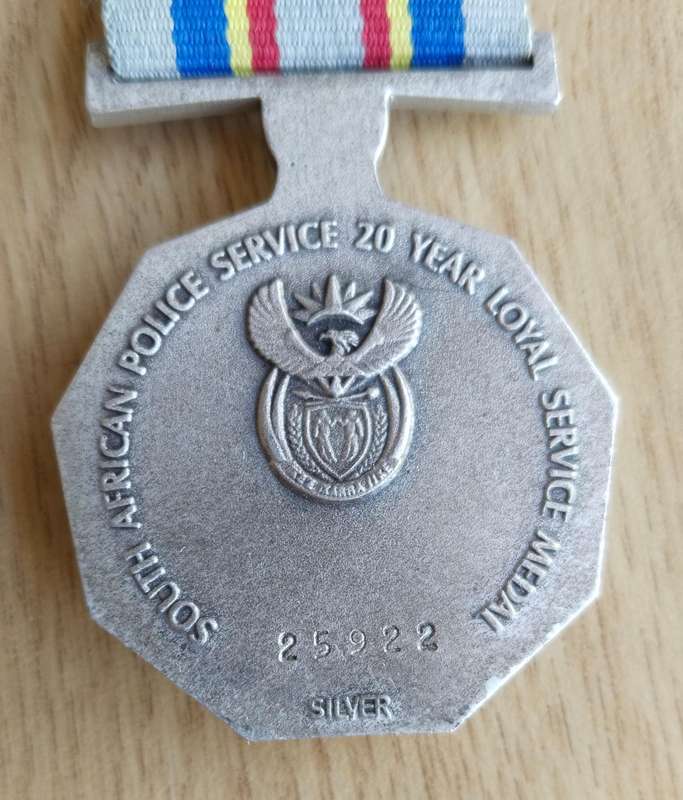 South Africa Full Size Police Group Medals. One Silver.