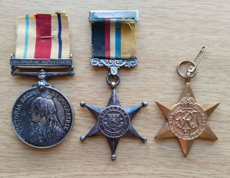 Boer War And Kimberly Star Defence of Kimberly Group Medals Awarded to MR. J. HEADS POST OFFICE CORP