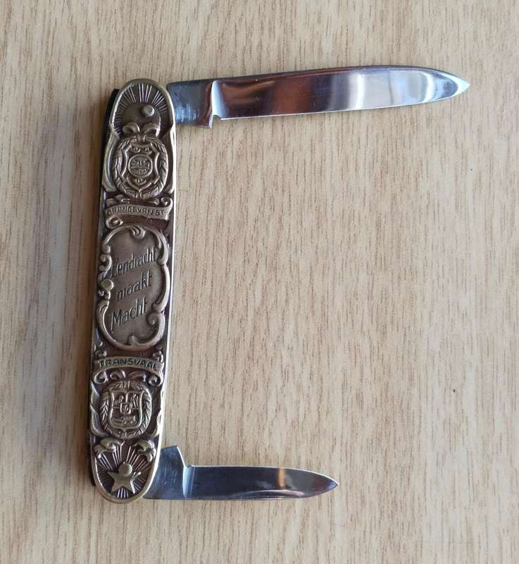 Vintage Antique Eendracht Maakt Macht Transvaal Kruger Pocket Knife. Great Condition.