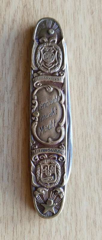 Vintage Antique Eendracht Maakt Macht Transvaal Kruger Pocket Knife. Great Condition.