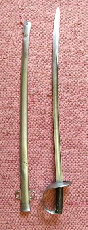 Boer War Period Rare 1897 long Battle Sword With Scabbard. 925mm long.