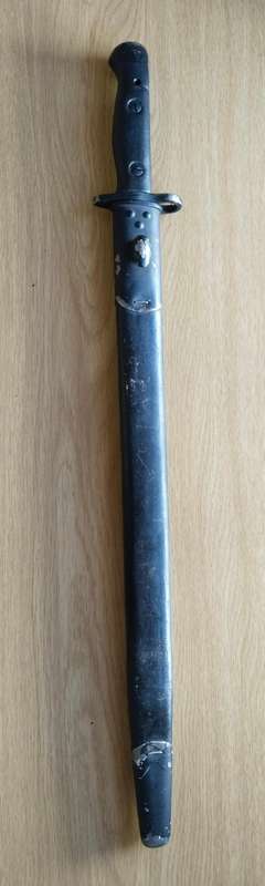 Police 1907 Wilkinson long Bayonet With Scabbard. 550mm long.