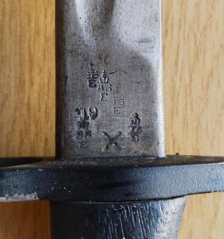 Police 1907 Wilkinson long Bayonet With Scabbard. 550mm long.