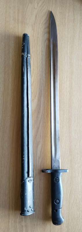 Police 1907 Wilkinson long Bayonet With Scabbard. 550mm long.