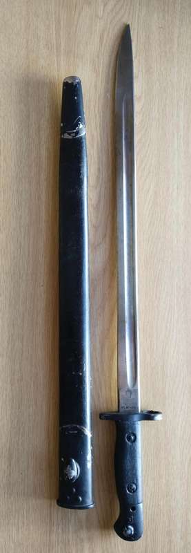 Police 1907 Wilkinson long Bayonet With Scabbard. 550mm long.