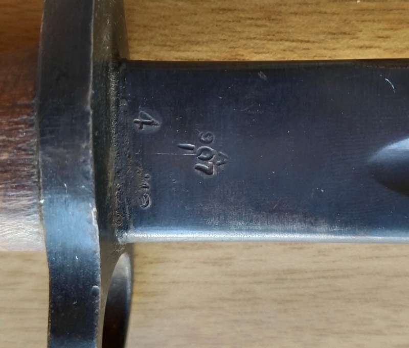 Police 1907 long Bayonet With Scabbard. 550mm long.