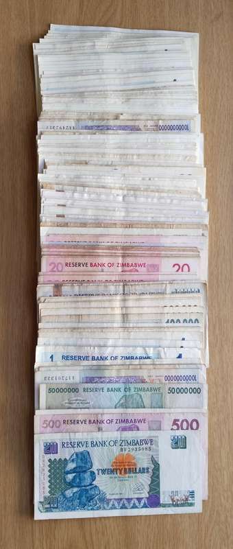 Zimbabwe Collection of 178 Old Bank Notes. Some in good condition.