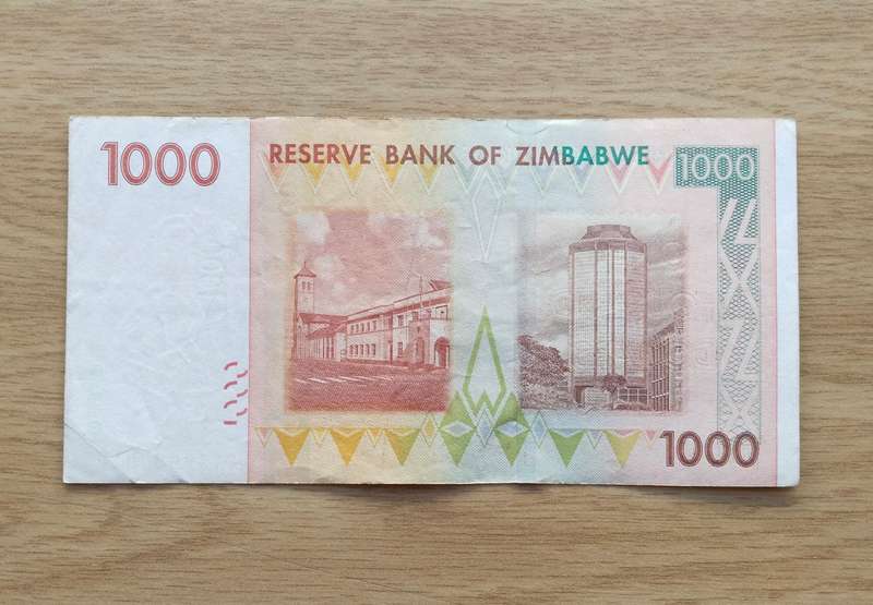 Zimbabwe One Thousand Dollars Bank Note. ( AA701)