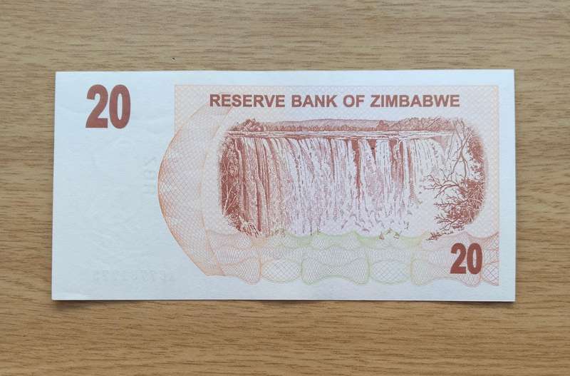Zimbabwe Twenty Thousand Dollars Bank Note. Good condition. (AC775)