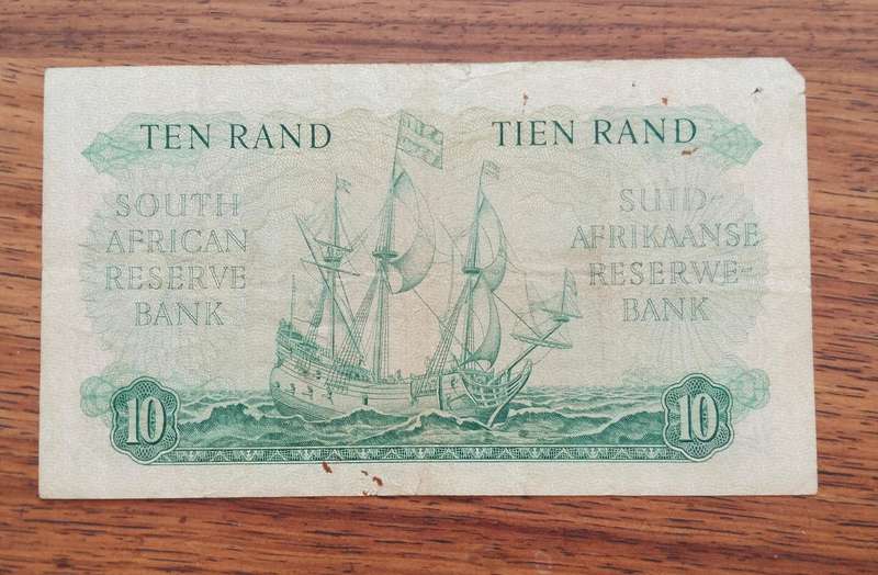 South Africa G Rissik old R10 Bank Note. (444)