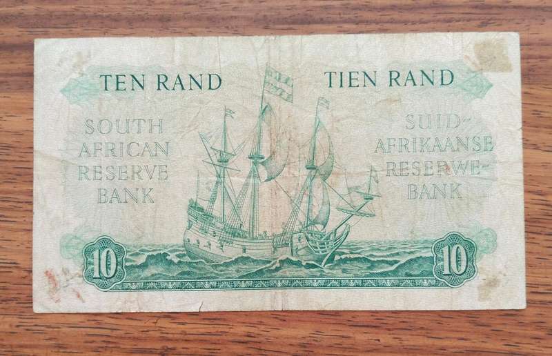 South Africa G Rissik old R10 Bank Note. (202)