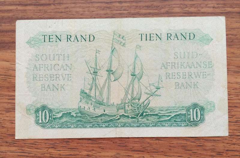 South Africa G Rissik old R10 Bank Note. (382)