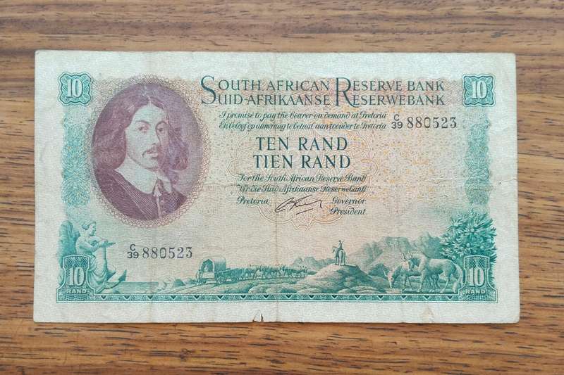 South Africa G Rissik old R10 Bank Note. (523)