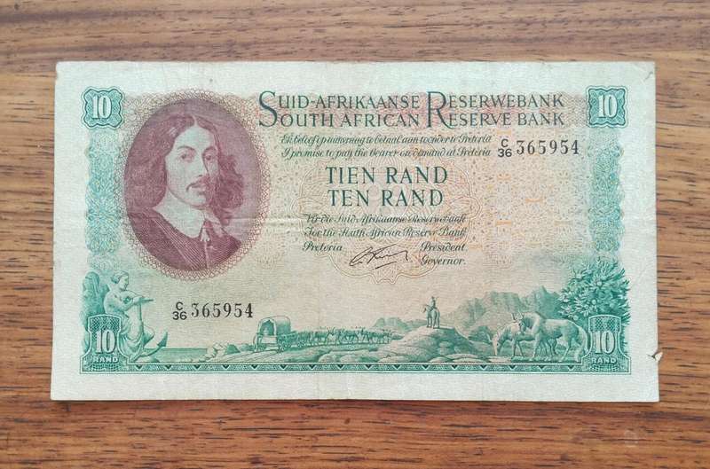 South Africa G Rissik old R10 Bank Note. (954)