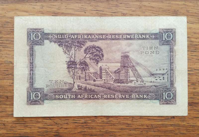 South Africa M.H. de Kock 19.11.58 Tien Pond Bank Note. Good condition. (867)
