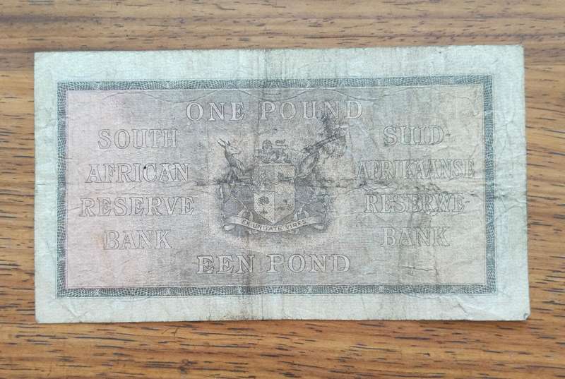 South Africa J Postmus 6 September 1939 One Pound Bank Note. (474)