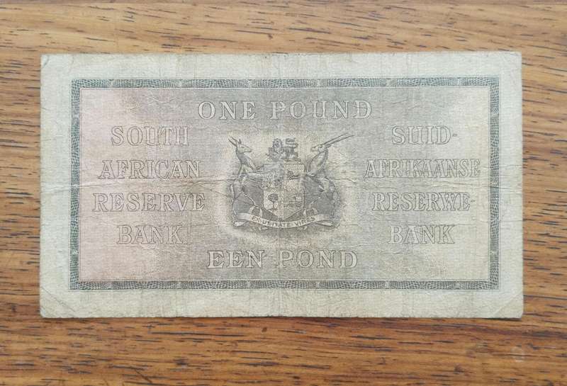 South Africa J Postmus 7 September 1940 One Pound Bank Note. (142)