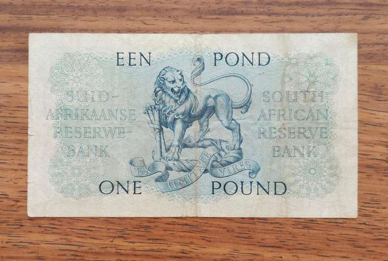 South Africa M.H. de Kock 3.4.54 Een Pond Bank Note. (263)