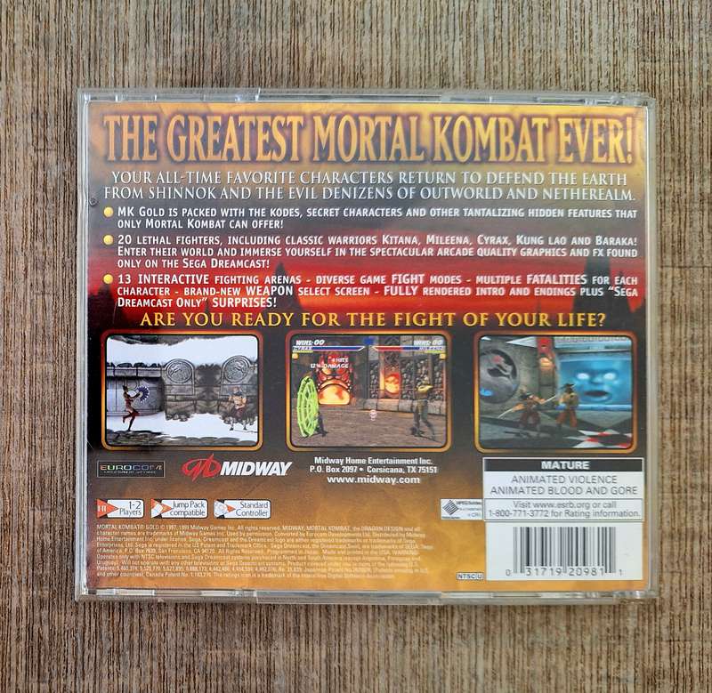 Mortal Kombat Gold - Sega Dreamcast