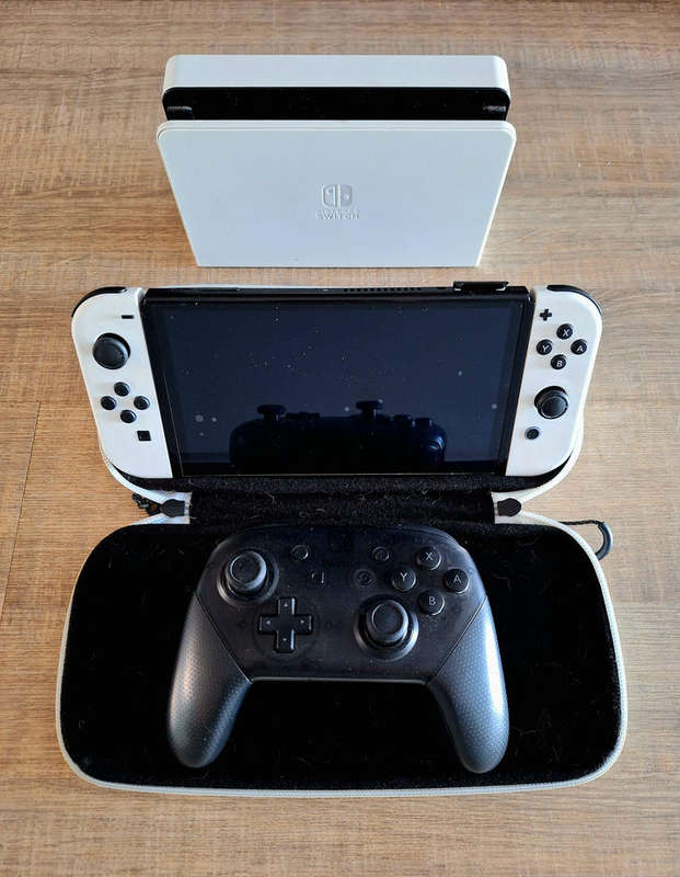 Nintendo Switch OLED Console with Pro Controller + Case