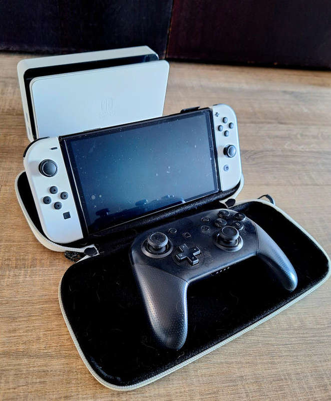 Nintendo Switch OLED Console with Pro Controller + Case