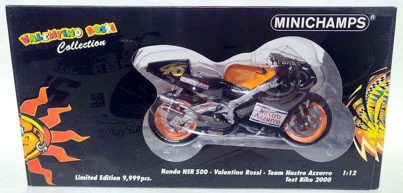 *NEW/RARE/BOXED* 1/12 Minichamps - Honda NSR500 Valentino Rossi Team Nastro Azzurro Test Bike 2000