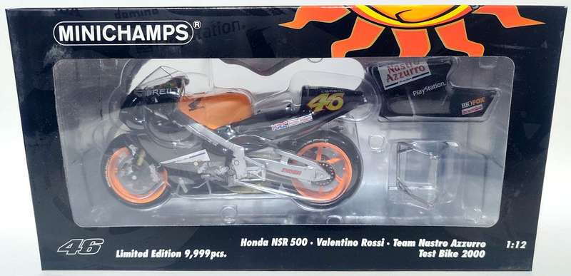 *NEW/RARE/BOXED* 1/12 Minichamps - Honda NSR500 Valentino Rossi Team Nastro Azzurro Test Bike 2000