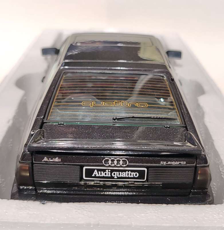**RARE/Mint/Boxed** 1/18 AUTOart Millennium AUDI Quattro 1988 LWB Street Satin Black Met (70301)