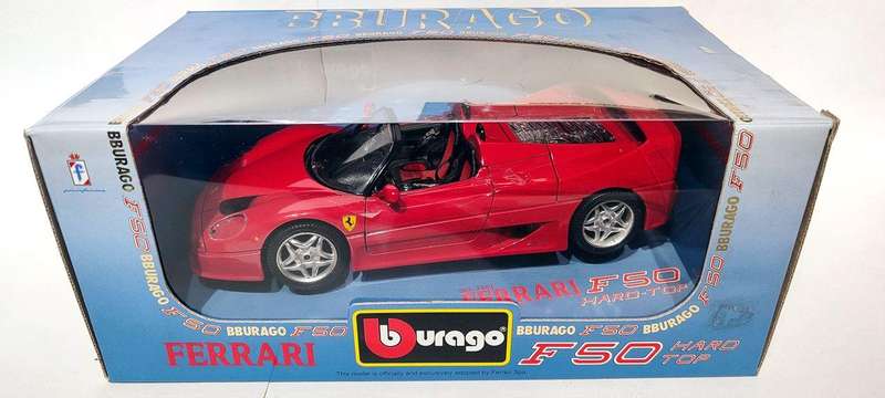 **VINTAGE/BOXED** 1/18 Bburago Vintage Ferrari F50 Hard-Top 1995 Red (3362)