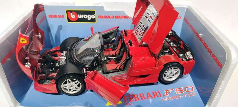 **VINTAGE/BOXED** 1/18 Bburago Vintage Ferrari F50 Hard-Top 1995 Red (3362)