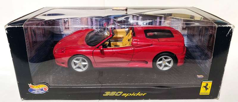 **PRE-LOVED/BOXED** 1/18 Hot Wheels Ferrari 360 Spider (red with beige interior)