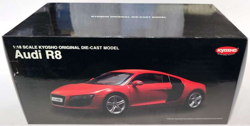 **VERY RARE/MINT/BOXED** 1/18 Kyosho Audi R8 Red (09213R)