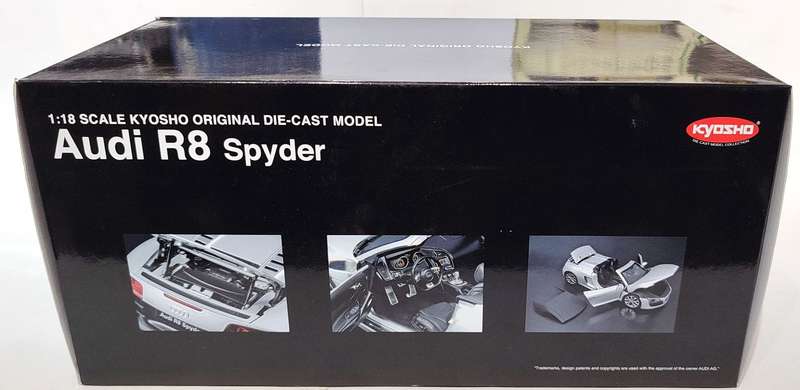 **VERY RARE/NEW/BOXED** 1/18 Kyosho Audi R8 Spyder Silver (09217S)