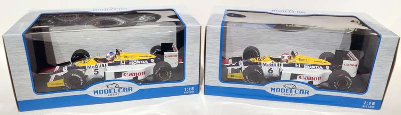 **NEW/SET** 1/18 MCG Williams FW11 #5 Mansell (British GP 1986) and #6 Piquet (Brazilian GP 1986)