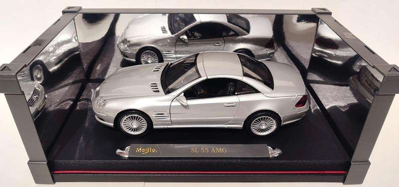 **RARE/BOXED/MINT MODEL** 1/18 Maisto Premiere Edition Mercedes-Benz SL 55 AMG Silver (36894)