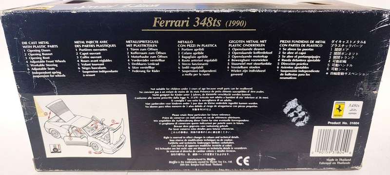 **Pre-Loved/Boxed** 1/18 Maisto Special Edition Ferrari 348 ts 1990 Red (31804)
