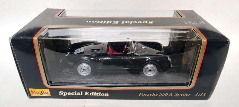 **BOXED/MINT MODEL** 1/18 Maisto SE Porsche 550 A Spyder Black (31843)