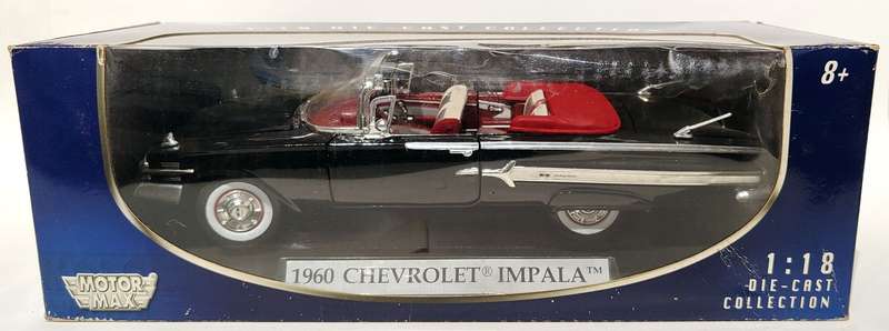 **MINT/BOXED** 1/18 MotorMax 1960 Chevrolet Impala Black (73110)