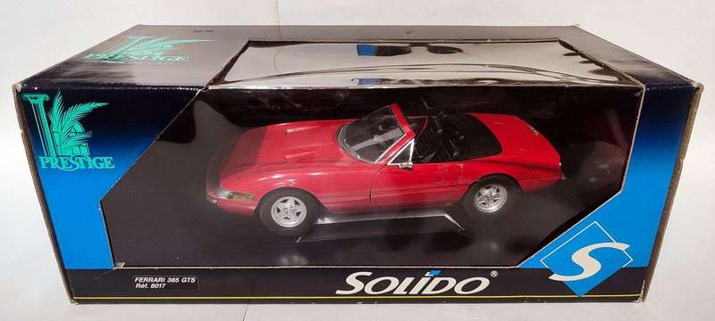 **PRE-LOVED/BOXED** 1/18 Vintage Solido Ferrari 365 GTS (Daytona style) Red (8017)