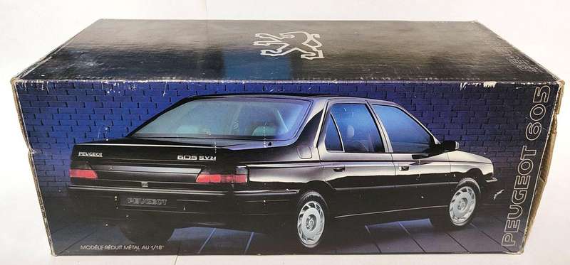 **PRE-LOVED/BOXED** 1/18 Vintage Solido Peugeot 605 SV24 Blue (8502)