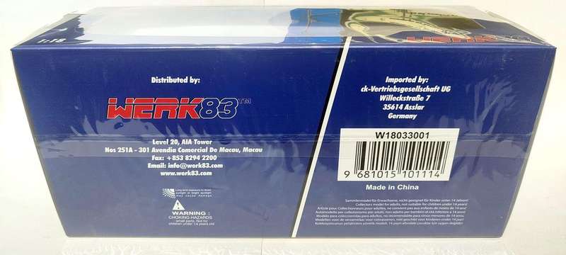 **NEW/BOXED** 1/18 WERK83 Ferrari F300 F1 Schumacher Winner Montreal 1998 (W18033001)