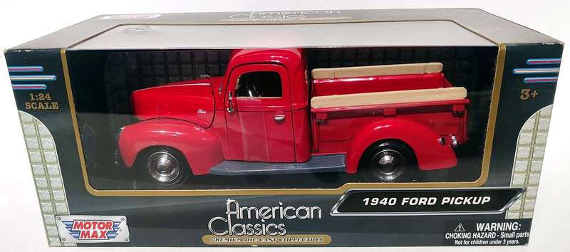 **BOXED/MINT** 1/24 Motor Max American Classics 1940 Ford Pickup Red (73200AC)