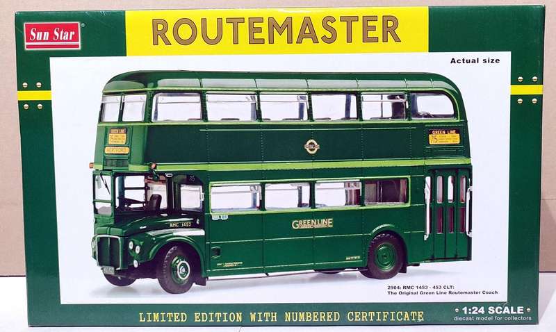 **RARE/MINT/BOXED** 1/24 SunStar The Original Green Line Routemaster Coach (2904 RMC 1453-453CLT)