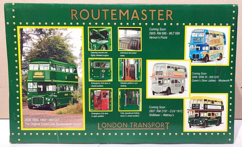 **RARE/MINT/BOXED** 1/24 SunStar The Original Green Line Routemaster Coach (2904 RMC 1453-453CLT)