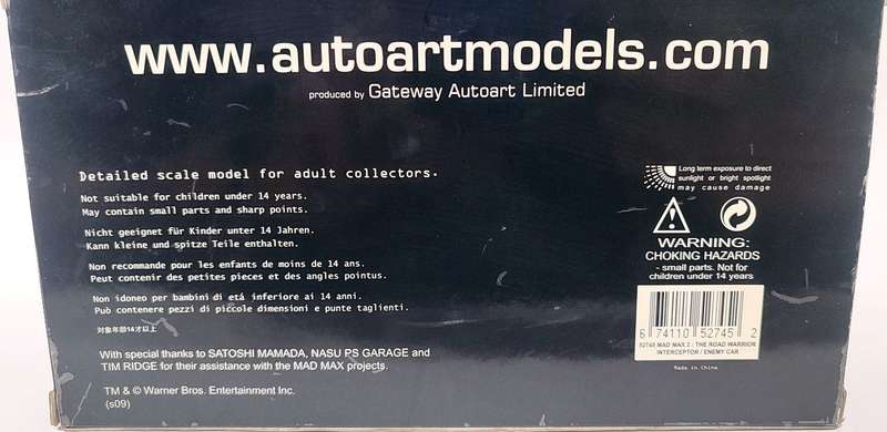 **RARE/MINT/BOXED** 1/43 AutoArt Mad Max 2 The Road Warrior Set Interceptor/Enemy Car 674110527452